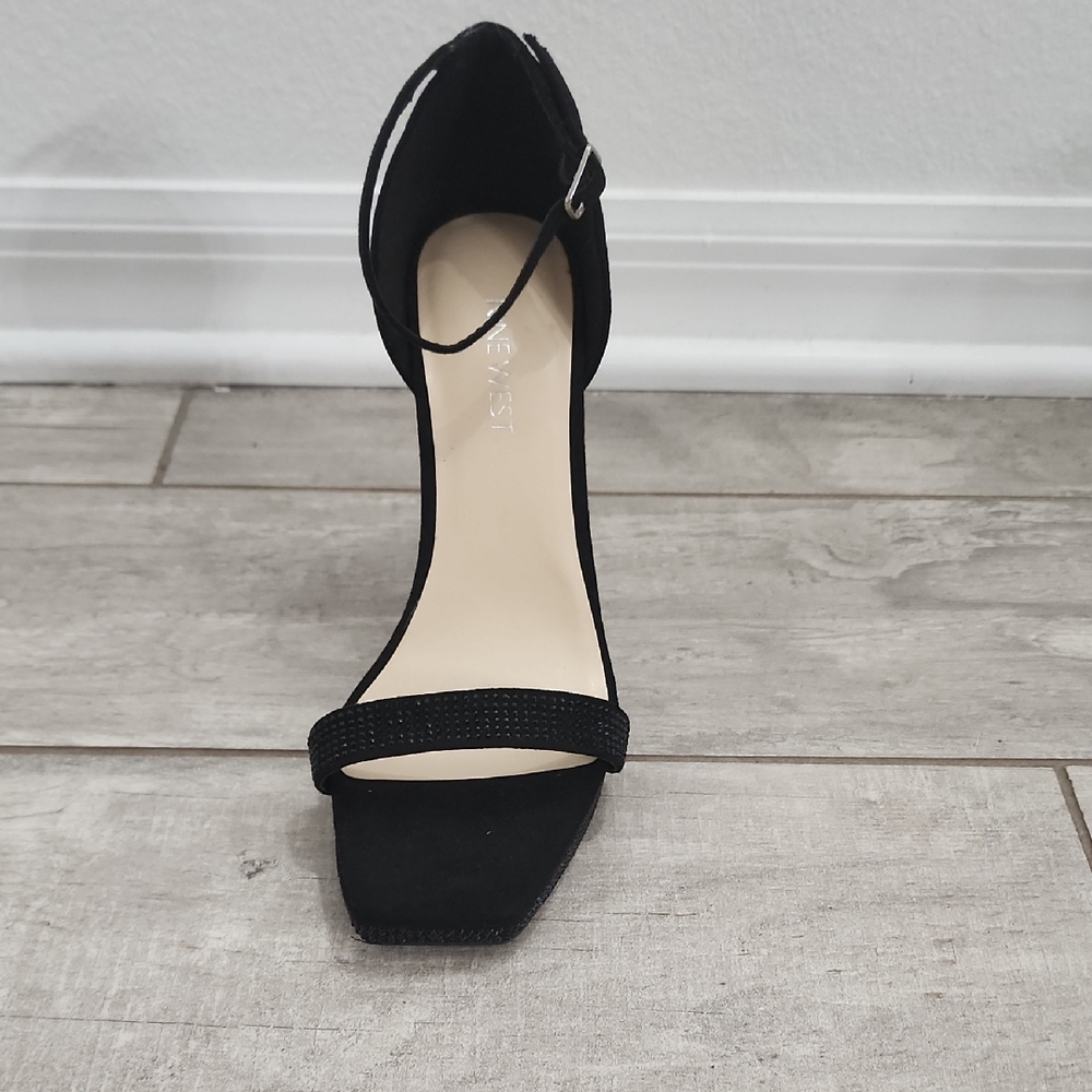Nine West Black Ankle-Strap Stiletto Sandals